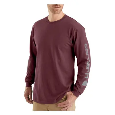 Carhartt Men's Loose Fit Heavyweight Long Logo Sleeve Graphic T-Shirt Port