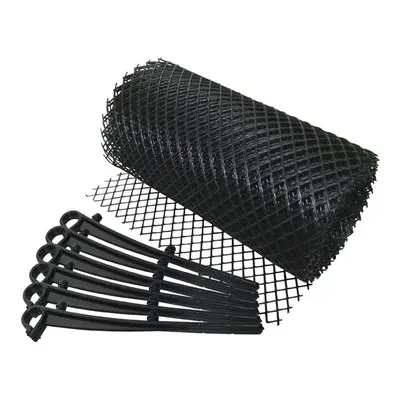 6m Gutter Mesh With Clips - Guard Roof Debris Cover Stops Guttering Leaf - gutter mesh guard 6m 