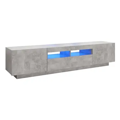 vidaXL TV Cabinet with LED Lights Concrete Grey 180x35x40 cm TV Stand Hifi Set