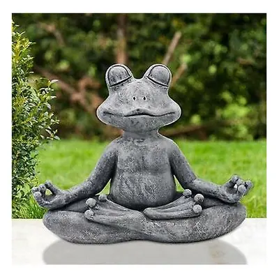 Meditating Frog Statue Garden Ornament Outdoor Buddha Zen Yoga Frog Garden Figurine- Indoor Home