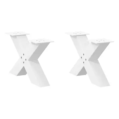 (white, x (30-31) cm (80 mm)/ pcs) vidaXL Dining Table Legs X-Shaped Desk Legs Kitchen Metal Fur