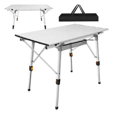 Foldable Garden Table Camping Desk Roll Up Table Height Adjustable Folding Outdoor Table for Bea