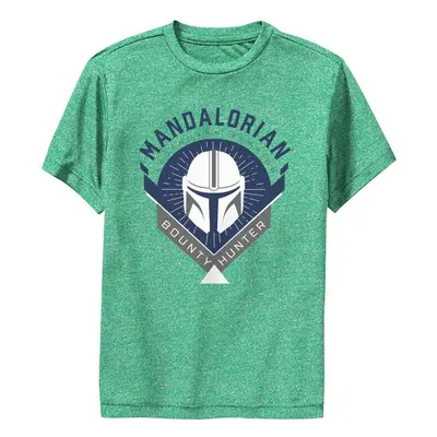 Star Wars Mandalorian Crest Boys Performance Tee Kelly Heather