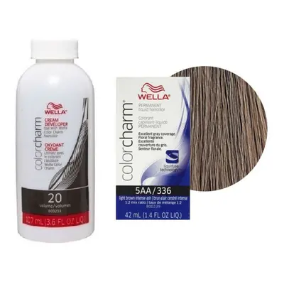 (5AA + Dev (Vol. 20) 3.6oz) Wella 9A Pale Ash Blonde Color Charm Permanent Liquid Haircolor & De