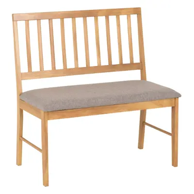 Austin Seater Bench in Oak Effect and Grey Fabric