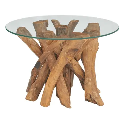 vidaXL Solid Teak Driftwood Coffee Table 60cm Living Room Side Tea Desk Stand