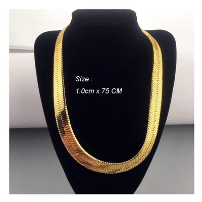 Top 75CM*10MM Hip Hop Mens Herringbone Snake Chain Golden Necklace Rapper Chunky Boys Rapper Nig