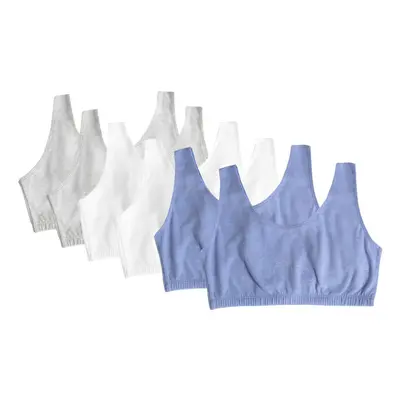 Fruit of the Loom Womens Built Up Tank Style Sports Bra Heather Blue/White/Heather Grey/Heather 