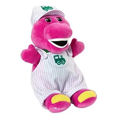 DIS Barney dinosaur Soft Plush Toy as Train conductor with Train