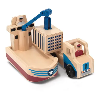 Melissa & Doug Whittle World - Cargo Ship & Truck Set