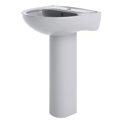 Round Tap Hole Basin with Full Pedestal