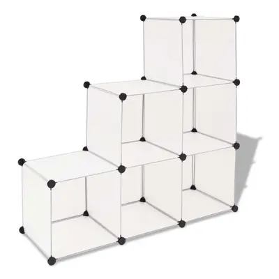 vidaXL Storage Cube Organiser with Compartments White Shoe Rack Cupboard