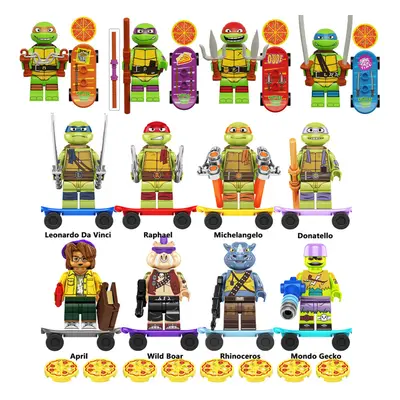 (12Pcs/set-A) 24PCS Teenage Mutant Ninja Turtles TV Movie Mini Figure Sets Horror Sci Fi Fits Le