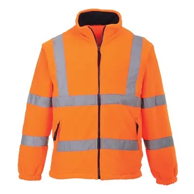 (XL, Orange) Portwest Mens Fleece Hi-Vis Safety Coat