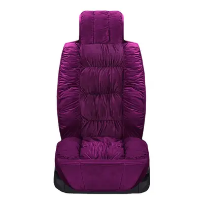 (Purple) Car Seat Cover Breathable Warm Velvet Thickening Sponge Non-slip Cloth