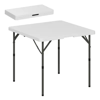 Outsunny 3ft Folding Camping Table with Adjustable Height, White