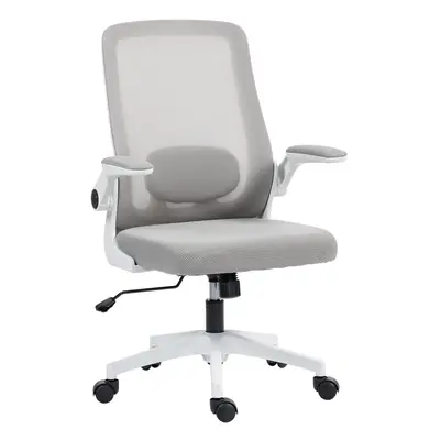 HOMCOM Mesh Desk Chair with Tilt Function, Lumbar Support, Grey