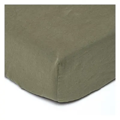 (Khaki Green, Double) Linen Deep Fitted Sheet