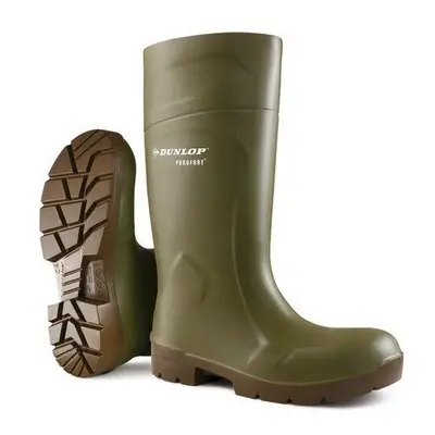 (12 (Adults')) Dunlop CA6183103 Purofort Multigrip Green Wellington Boots Steel Toe Cap Size