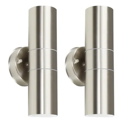 Up Down Pair of Silver Outdoor Wall-Up Down Light