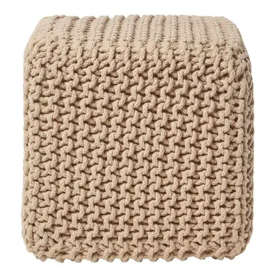 (Linen) Knitted Cotton Cube Footstool x x cm