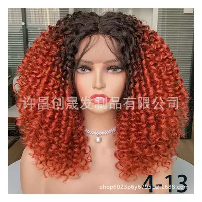 (4-13) Former Lace Wigs Female Black Short Curly Kinky Curly Wigs African Wiggle Set European An