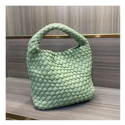 (Grass green+coin purse+chain) Pure Handmade Woven Small Titt Bag Handbag Female New High -End M