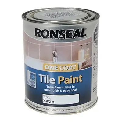 Ronseal One Coat Tile Paint White Satin 750ml