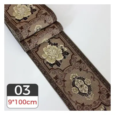 (as the picture, Meter) Meter Vintage Floral Embroidered Jacquard Ribbon Braid Trim Woven Border