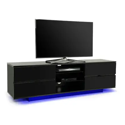 Centurion Supports Avitus Premium High Gloss Black with 4-Black Drawers & 3-Shelf 32"-65" TV Cab