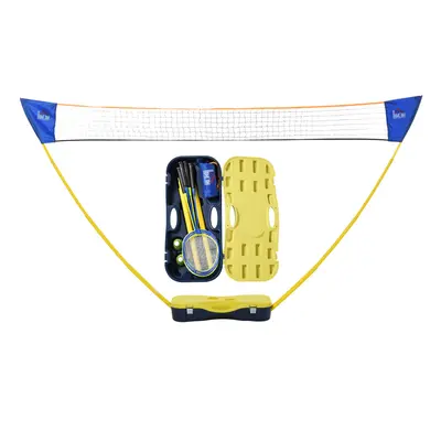 HOMCOM Foldable Badminton Net Set w/ Pairs of Rackets Nylon Shuttlecocks