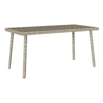 (light grey, x x cm) vidaXL Garden Coffee Table Rectangular Light Grey 40x40x37 cm Poly Rattan