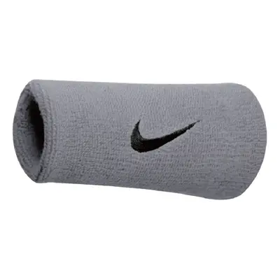 Nike Swoosh Doublewide Wristbands (Matte Silver/Black OSFM)