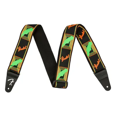 Fender Neon Monogrammed Guitar Strap 2in Green/Orange