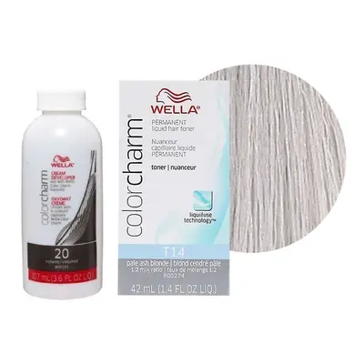 (Pale Ash Blonde With Cream Developer -106ml) Wella Blonde Colour Charm | Permanent Liquid Hair 