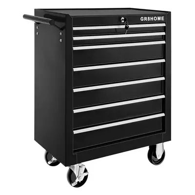 Black Roller Tool Cabinet Storage Box Drawers Garage Chest Trolley