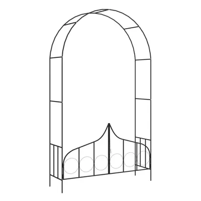 Garden Arch with Gate Black 138x40x238 cm Iron