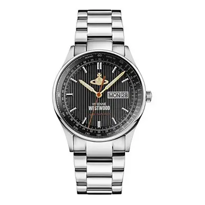 Vivienne Westwood The Cranbourne Gents Quartz Watch with Black Dial & Silver Stainless Steel Bra