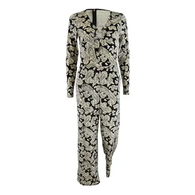 Michael Michael Kors Women's Paisley-Print Velvet Jumpsuit (S Bone)