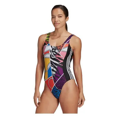 adidas Women's Rich Mnisi One Piece Swimsuit Black/Multicolor Print