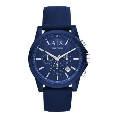 AX ARMANI EXcHANgE Analog-Quartz Watch with Silicone Strap Blue (