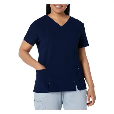 Dickies Womens Xtreme Stretch V-Neck Scrubs Shirt D-Navy Large