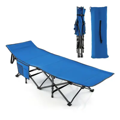 Folding Camping Cot Adults Heavy-duty Sleeping Cot Travel w/ 3-In-1 Pocket