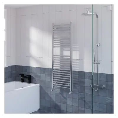 WarmeHaus Straight Heated Towel Rail Radiator Ladder for Bathroom Wall Mounted Chrome 1200x450mm