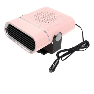 (Pink, 24V 260W) Portable Car Heater Fast Heating Fan Degree Rotary Winter Defroster Demisting A