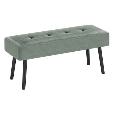 HOMCOM End of Bed Bench w/ Thick Padding and Steel Legs for Entryway, Green