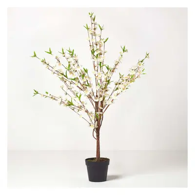 (Cream) Artificial Blossom Tree with Silk Flowers, cm (4'4")