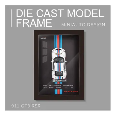 (911 GT3 RSR) 1:32 Photo Frame Version Alloy Metal Sports Car Model Simulation Racing