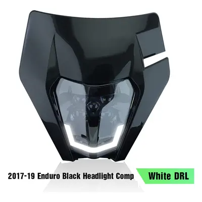 (19 Black-White DRL) Motorcycle Headlight Vehicle Lighting Headlamp Head Light Supermoto