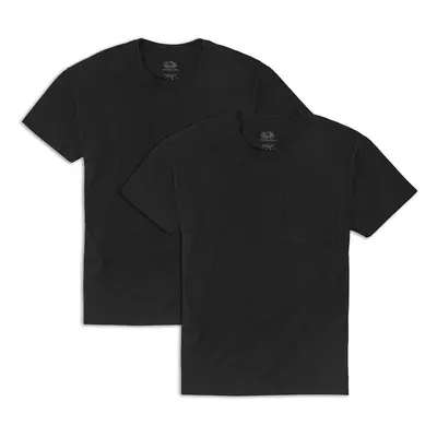 Fruit of the Loom Men's Eversoft Cotton T-Shirts S-4XL Pocket-2 Pack-Black XX-Large